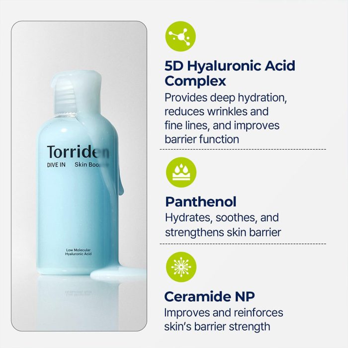 بوستر آبرسان هیالورونیک اسید توریدن TORRIDEN Dive-In Low Molecular Hyaluronic Acid Skin Booster