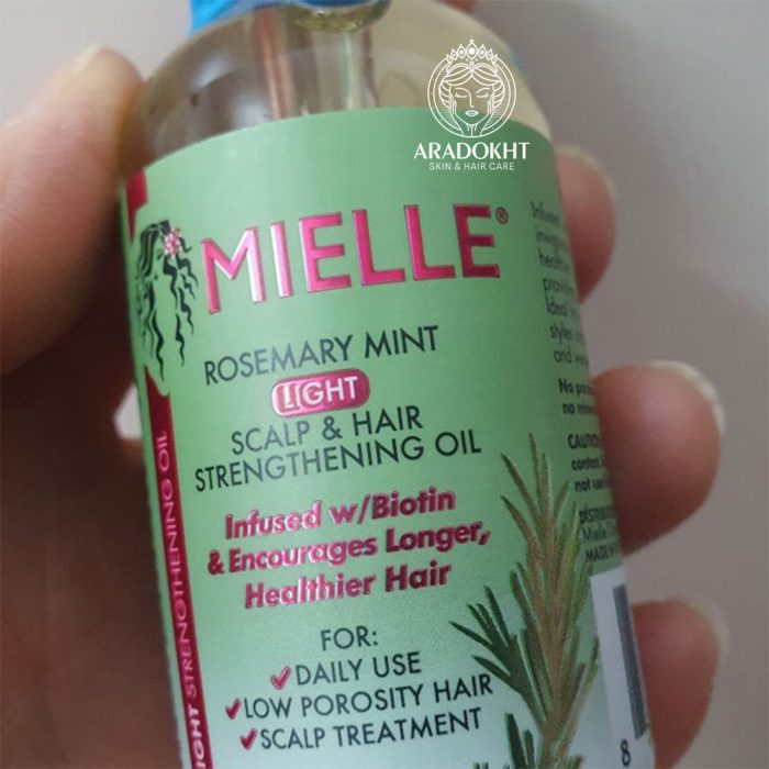 روغن نعناع و رزماری مدل لایت میله اورگانیک تقویت کننده و ضد ریزش مو Mielle Organics Rosemary Mint Light Scalp & Hair Strengthening Oil