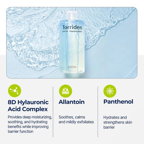 میسلار واتر آبرسان هیالورونیک اسید توریدن Torriden Dive In Low Molecular Hyaluronic Acid Cleansing Water