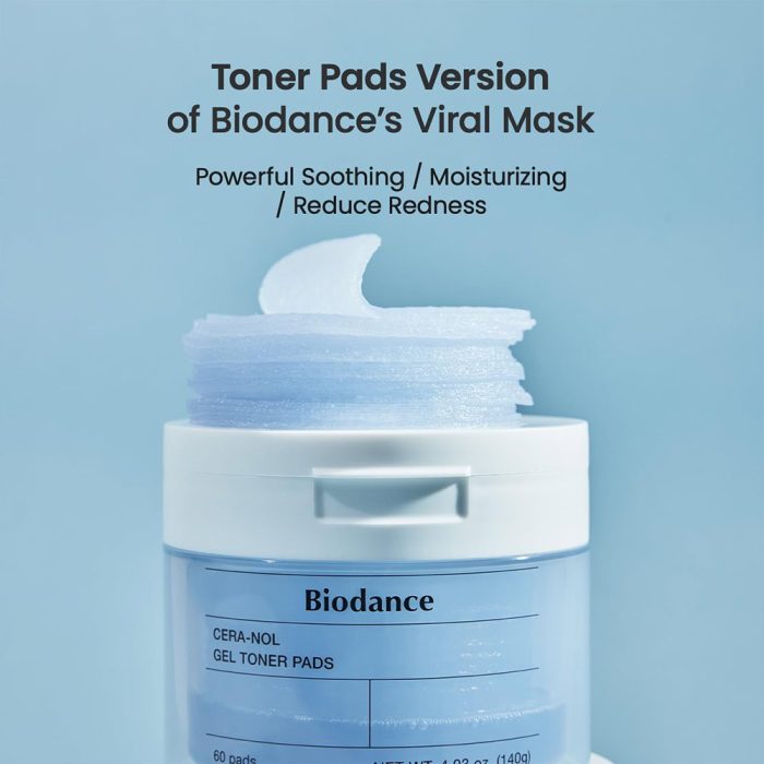 پد تونر ژلی هیالورونیک بایودنس Biodance Cera-nol Gel Toner Pads