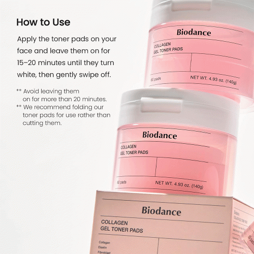 پد تونر ژلی کلاژن بایودنس آبرسان و جوانساز پوست Biodance Collagen Gel Toner Pads