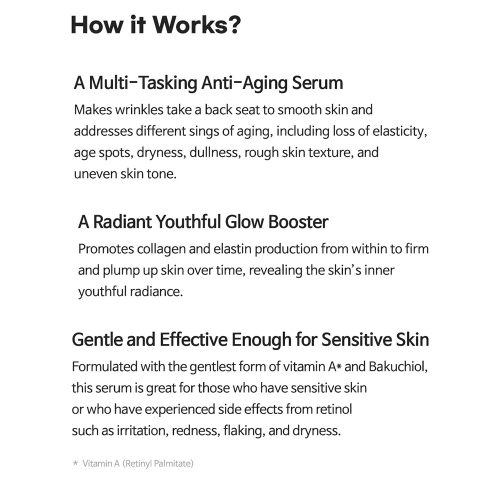 سرم ضد چروک رتینول و باکوچیول تیام Tiam Vita A Bakuchiol Youth Serum