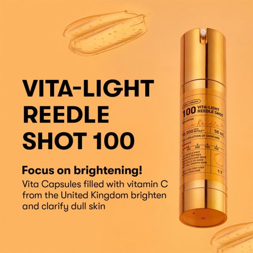 سرم ویتالایت 100 ریدل شات وی تی کازمتیک ضدلک و روشن کننده پوست VT Cosmetics VITA-LIGHT REEDLE SHOT 100