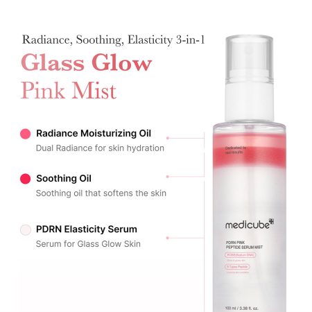 میست سرم PDRN روشن کننده گلوتاتیون مدی کیوب Medicube PDRN Pink Glutathione Serum Mist