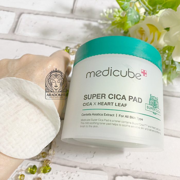 پد تونر سوپر سیکا مدی کیوب لایه بردار و تسکین دهنده پوست Medicube Super Cica Toner Pad