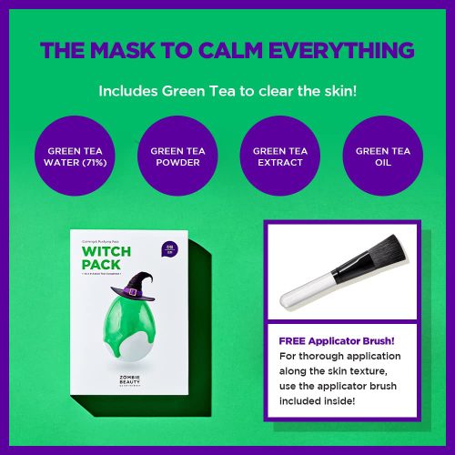 پک ماسک کنترل منافذ و تسکین دهنده خاک رس و چای سبز اسکین 1004 SKIN1004 Witch Pack Creamy Mud Pack with Green Tea