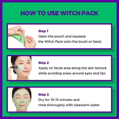 پک ماسک کنترل منافذ و تسکین دهنده خاک رس و چای سبز اسکین 1004 SKIN1004 Witch Pack Creamy Mud Pack with Green Tea