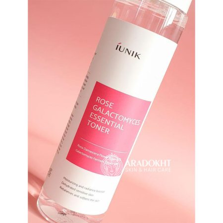 تونر رز گالاکتومایسس آیونیک آبرسان و روشن کننده پوست iUnik Rose Galactomyces Essential Toner