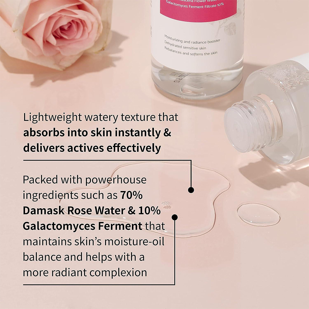 تونر رز گالاکتومایسس آیونیک آبرسان و روشن کننده پوست iUnik Rose Galactomyces Essential Toner