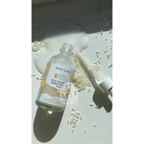 سرم تریپل ویتامین نیاسینامید 10 درصد و برنج مری اند می روشن کننده پوست Mary & May Rice Niacin 10% Triple Vitamin Serum