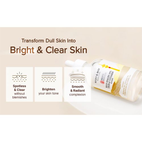 سرم تریپل ویتامین نیاسینامید 10 درصد و برنج مری اند می روشن کننده پوست Mary & May Rice Niacin 10% Triple Vitamin Serum