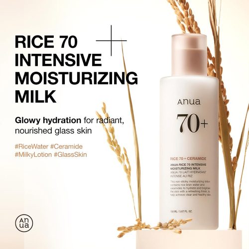 لوسیون برنج و سراماید آنوا مرطوب کننده و روشن کننده پوست Anua Rice 70 Intensive Moisturizing Milk