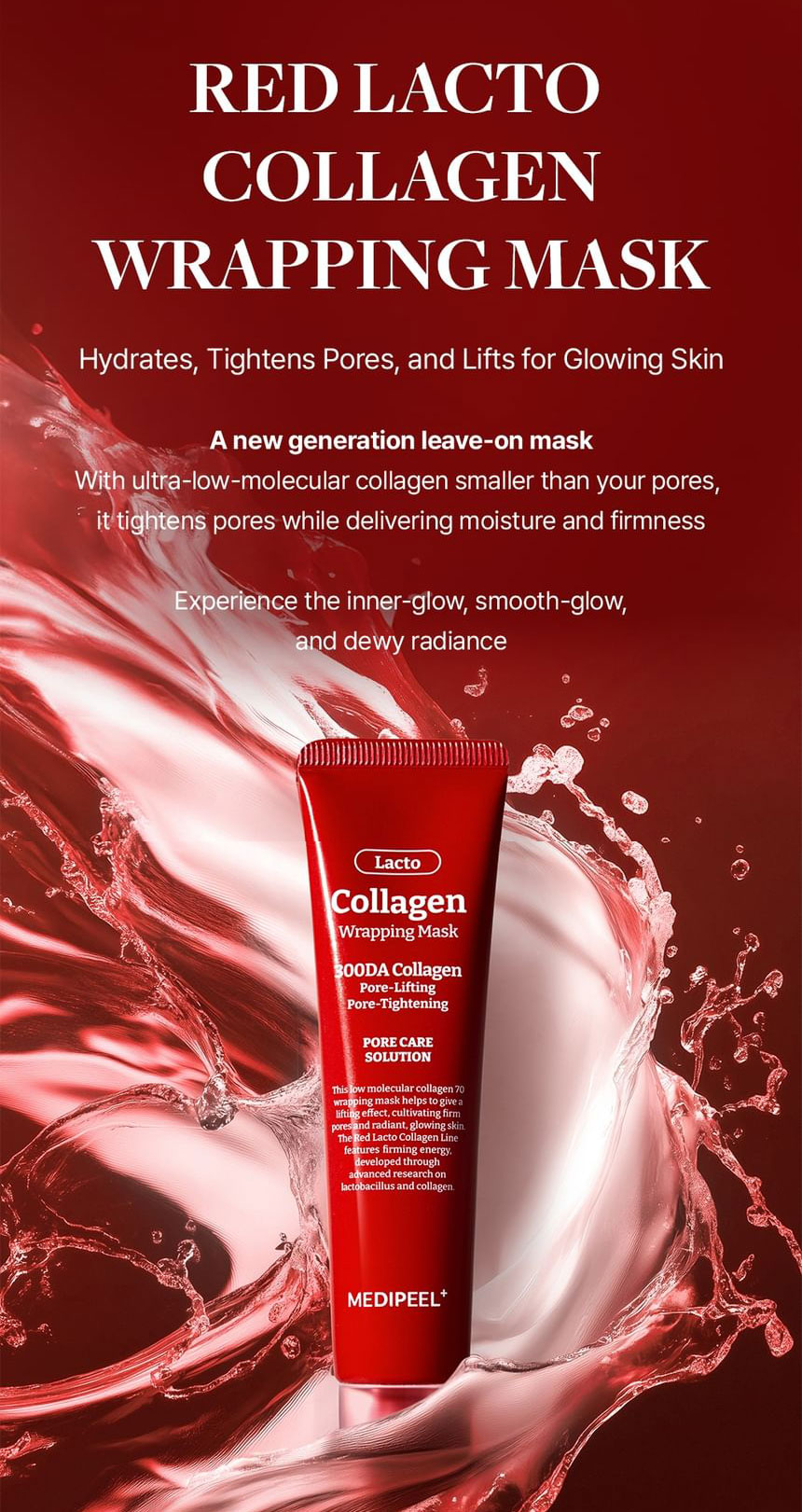 ماسک جوانساز و لیفت کننده لاکتو کلاژن قرمز مدی پیل MEDI-PEEL Red Lacto Collagen Wrapping Mask