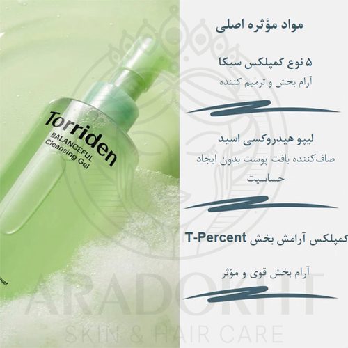 ژل شستشو تسکین دهنده سیکا توریدن Torriden Balanceful Cica Cleansing Gel