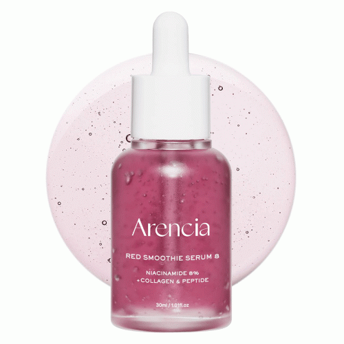 سرم کلاژن و نیاسینامید 8 درصد اسموتی قرمز آرنسیا ARENCIA Fresh Red Smoothie Serum 8