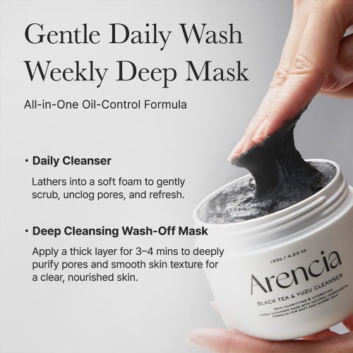 پاک کننده عمقی چای سیاه و یوجا آرنسیا ARENCIA Black Tea & Yuzu Cleanser