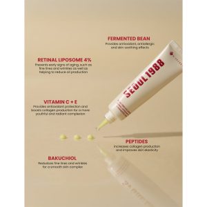 کرم دور چشم سئول 1988 لیپوزوم رتینال و بین کی سکرت K-SECRET SEOUL 1988 Eye Cream Retinal Liposome 4% + Fermented Bean
