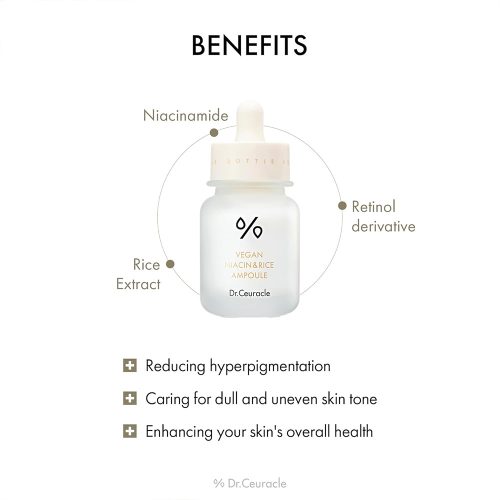 آمپول روشن کننده نیاسینامید و برنج دکتر سراکل Dr. Ceuracle Vegan Niacin & Rice Ampoule