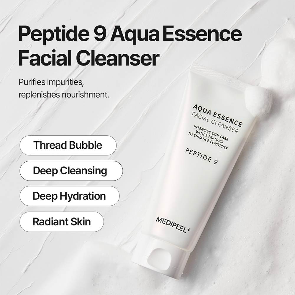 فوم ضد چروک و روشن کننده 9 پپتاید آکوا اسنس مدی پیل Medi-Peel Peptide 9 Aqua Essence Facial Cleanser