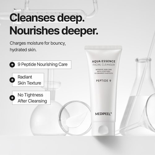 فوم ضد چروک و روشن کننده 9 پپتاید آکوا اسنس مدی پیل Medi-Peel Peptide 9 Aqua Essence Facial Cleanser
