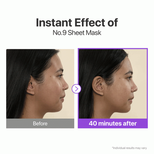 ماسک ضد چروک بایو لیفتینگ شماره 9 نامبوزین Numbuzin No.9 Sheet Mask NAD+ BIO Lifting-sil Full Face Mask