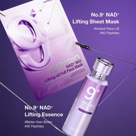 ماسک ضد چروک بایو لیفتیگ شماره 9 نامبوزین Numbuzin No.9 Sheet Mask NAD+ BIO Lifting-sil Full Face Mask