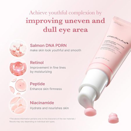 کرم دور چشم pdrn و پپتاید مدی کیوب ضد چروک و روشن کننده PDRN Pink Peptide Eye Cream