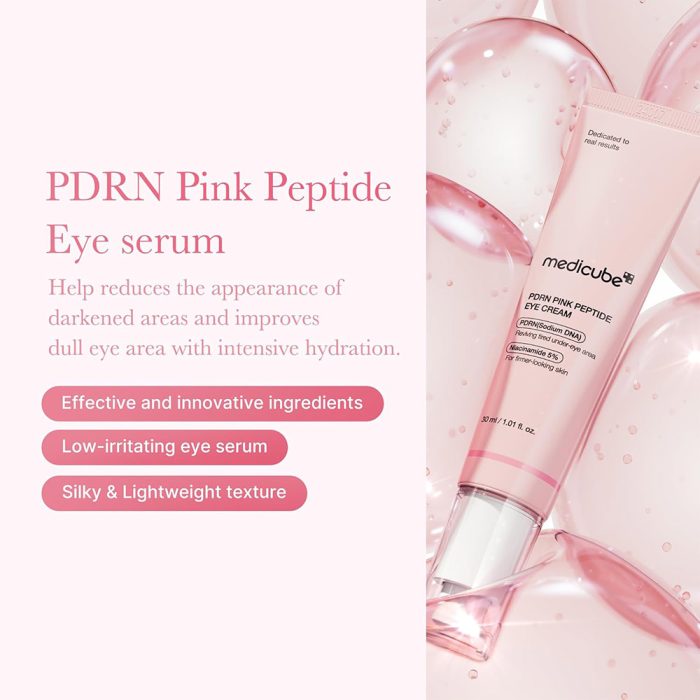 کرم دور چشم pdrn و پپتاید مدی کیوب ضد چروک و روشن کننده PDRN Pink Peptide Eye Cream