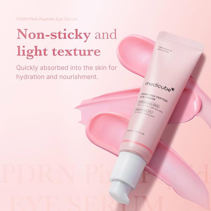 کرم دور چشم pdrn و پپتاید مدی کیوب ضد چروک و روشن کننده PDRN Pink Peptide Eye Cream