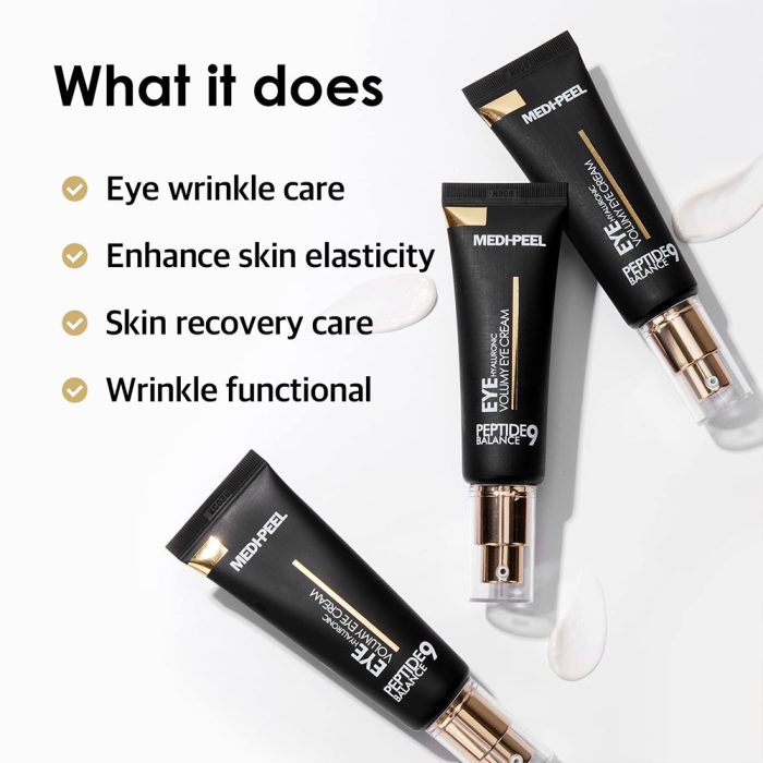 کرم دور چشم حجم دهنده و ضدچروک 9پپتاید و هیالورونیک مدی پیل Medi-Peel Peptide 9 Hyaluronic Volumy Eye Cream