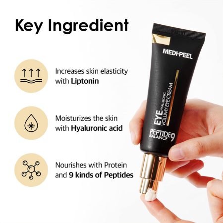 کرم دور چشم حجم دهنده و ضدچروک 9پپتاید و هیالورونیک مدی پیل Medi-Peel Peptide 9 Hyaluronic Volumy Eye Cream