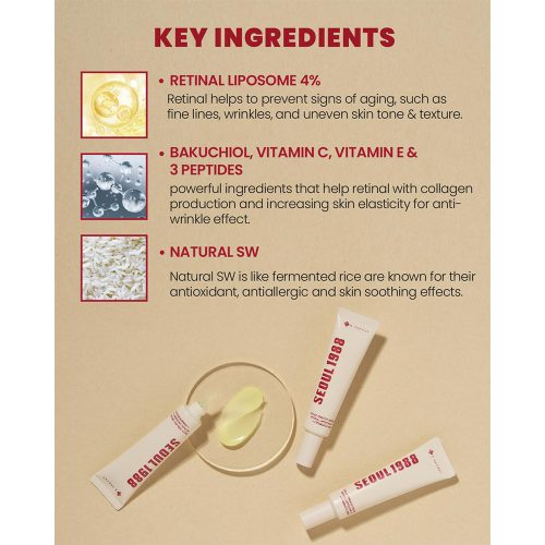 کرم دور چشم سئول 1988 لیپوزوم رتینال و بین کی سکرت K-SECRET SEOUL 1988 Eye Cream Retinal Liposome 4% + Fermented Bean
