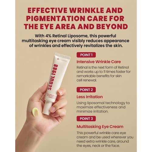 کرم دور چشم سئول 1988 لیپوزوم رتینال و بین کی سکرت K-SECRET SEOUL 1988 Eye Cream Retinal Liposome 4% + Fermented Bean