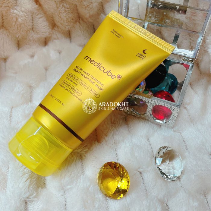ماسک شب روشن کننده کوجیک اسید و کلاژن مدی کیوب Medicube Kojic Acid Turmeric Night Wrapping Mask