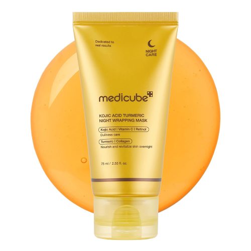 ماسک شب روشن کننده کوجیک اسید و کلاژن مدی کیوب Medicube Kojic Acid Turmeric Night Wrapping Mask
