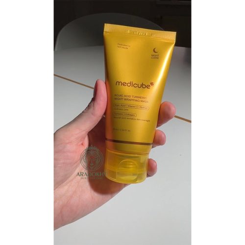 ماسک شب روشن کننده کوجیک اسید و کلاژن مدی کیوب Medicube Kojic Acid Turmeric Night Wrapping Mask