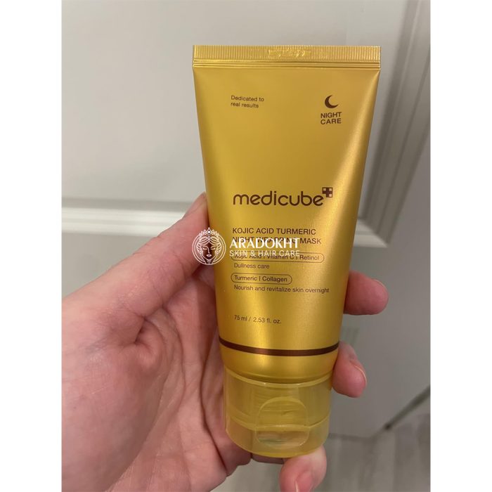 ماسک شب روشن کننده کوجیک اسید و کلاژن مدی کیوب Medicube Kojic Acid Turmeric Night Wrapping Mask