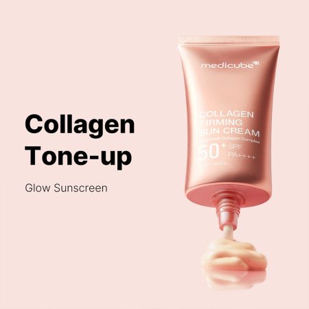 کرم ضد آفتاب تون آپ کلاژن مدی کیوب ضد چروک و روشن کننده پوست MEDICUBE Collagen Firming Sun Cream