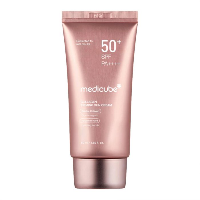 کرم ضد آفتاب تون آپ کلاژن مدی کیوب ضد چروک و روشن کننده پوست MEDICUBE Collagen Firming Sun Cream