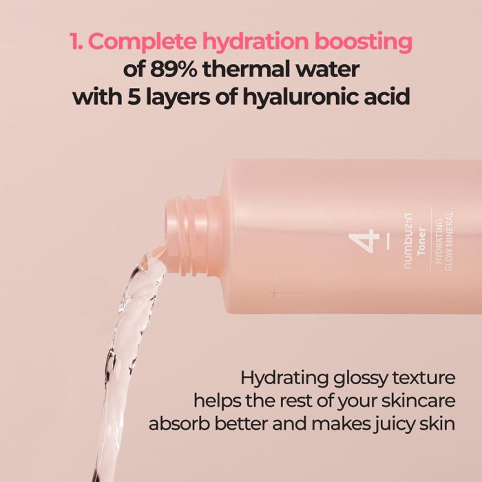 تونر شماره 4 نامبوزین آبرسان عمیق و درخشان کننده پوست Numbuzin No. 4 Hydration Glow Mineral Toner