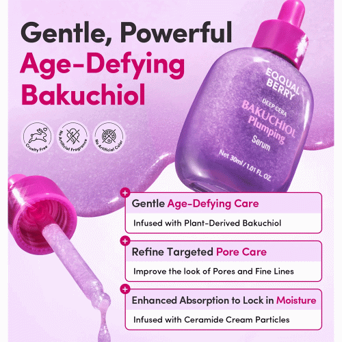 سرم باکوچیول پلامپینگ اکوال بری ضد چروک و ترمیم کننده پوست EQQUALBERRY Bakuchiol Plumping Serum