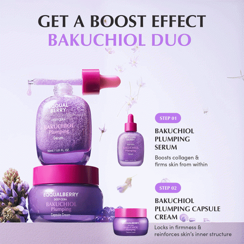 سرم باکوچیول پلامپینگ اکوال بری ضد چروک و ترمیم کننده پوست EQQUALBERRY Bakuchiol Plumping Serum
