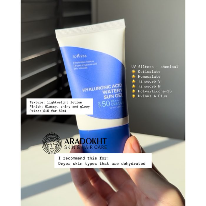 سرم ضد آفتاب آبرسان ریز مولکول هیالورونیک اسید ایزنتری Isntree Hyaluronic Acid Fresh Sun Serum