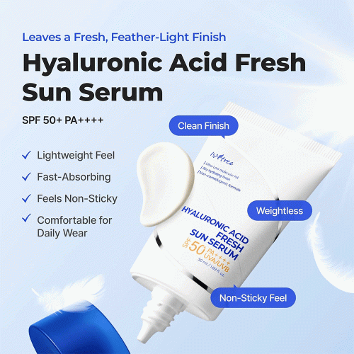 سرم ضد آفتاب آبرسان ریز مولکول هیالورونیک اسید ایزنتری Isntree Hyaluronic Acid Fresh Sun Serum