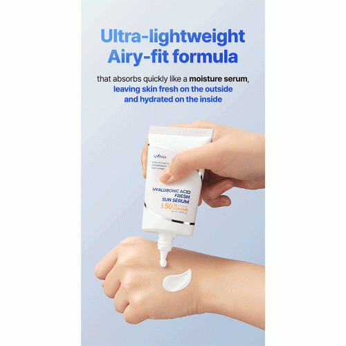 سرم ضد آفتاب آبرسان ریز مولکول هیالورونیک اسید ایزنتری Isntree Hyaluronic Acid Fresh Sun Serum