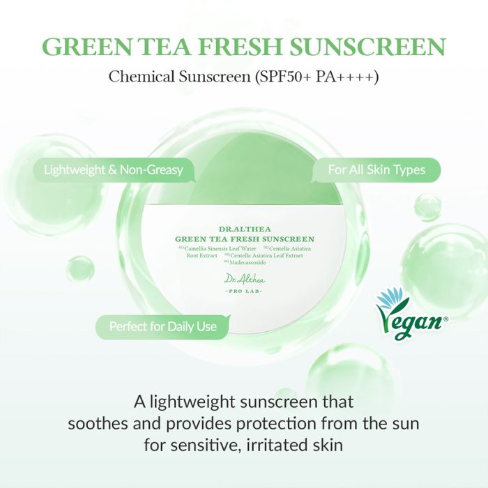 ضد آفتاب چای سبز دکتر التیا تسکین دهنده قوی پوست Dr. Althea Green Tea Fresh Sunscreen