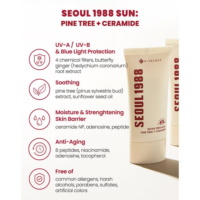 ضد آفتاب کاج و سراماید سئول 1988 کی سکرت K-SECRET SEOUL 1988 Sun Pine Tree + Ceramide