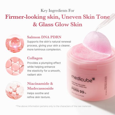 پد تونر ژلی PDRN و کلاژن مدی کیوب Medicube PDRN Pink Collagen Toning Gel Toner Pad