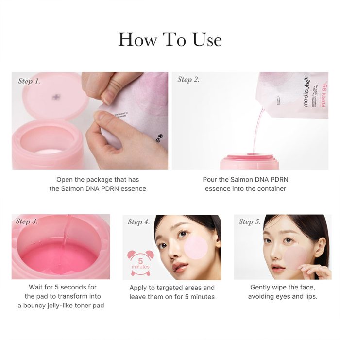 پد تونر ژلی PDRN و کلاژن مدی کیوب Medicube PDRN Pink Collagen Toning Gel Toner Pad