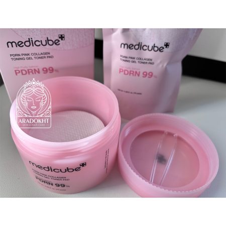 پد تونر ژلی PDRN و کلاژن مدی کیوب Medicube PDRN Pink Collagen Toning Gel Toner Pad